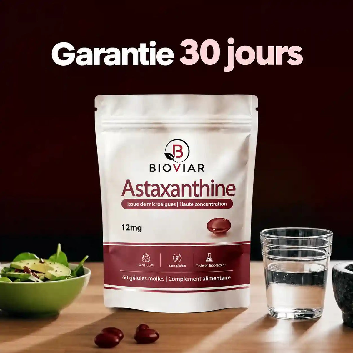 Astaxanthine Bioviar- L'antioxydant naturel le plus puissant pour le soutien de l'organisme et la protection cellulaire