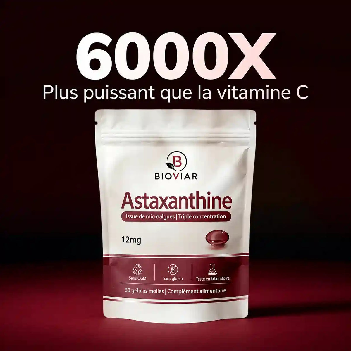 Astaxanthine Bioviar- L'antioxydant naturel le plus puissant pour le soutien de l'organisme et la protection cellulaire